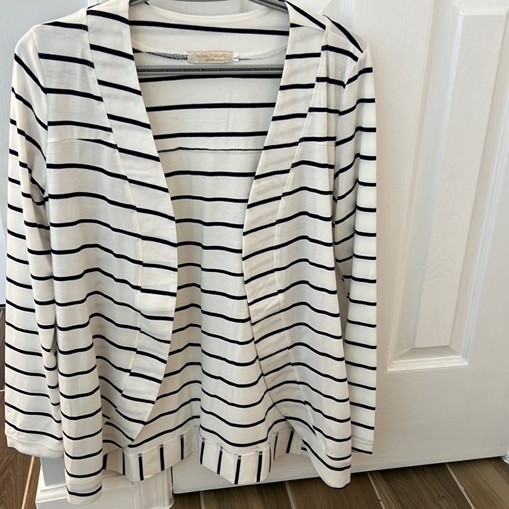 Navy Striped Cardigan